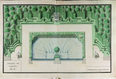 Ms 130747 Progetto per un giardino acquatico a Versailles da Andre Le Notre